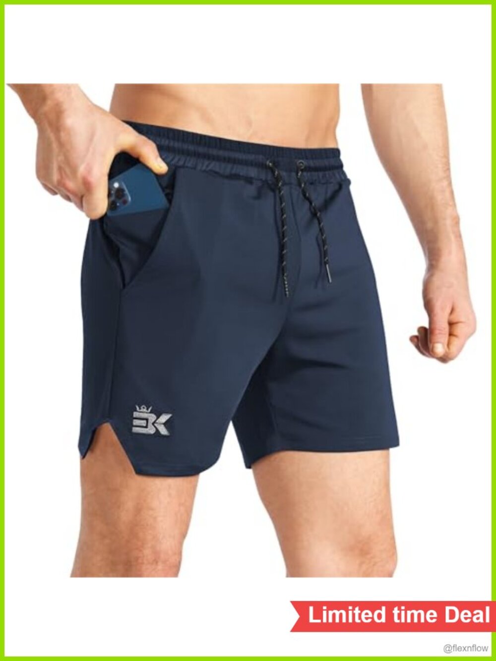 Men's Athletic Running Gym Workout Shorts 5 Inch Inseam Drawstring